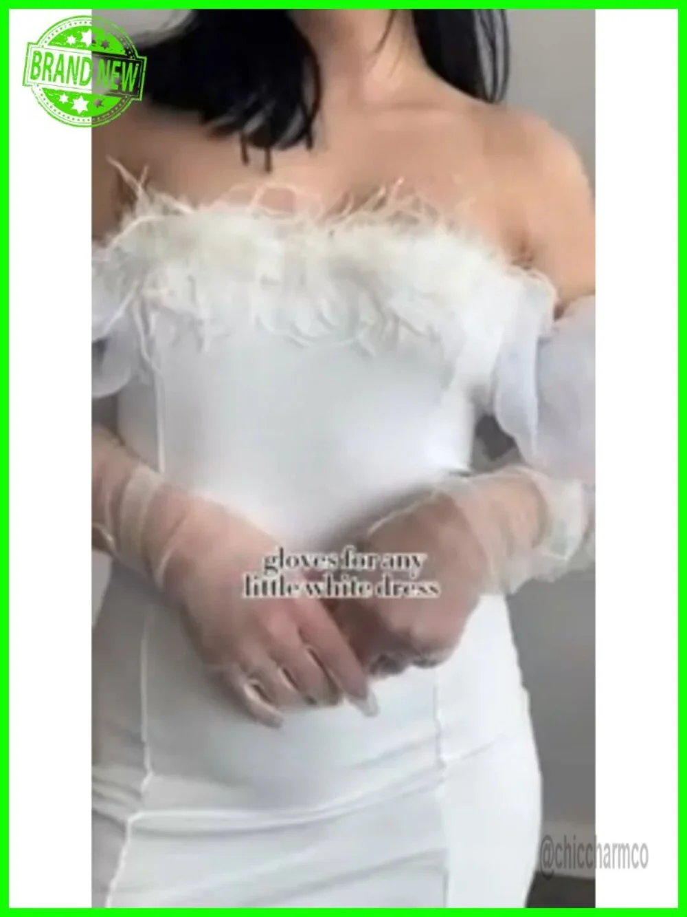 Women Extra Long Opera Gloves Puff Sleeve Silk Ruffle Cuff Mesh Evening Wedding